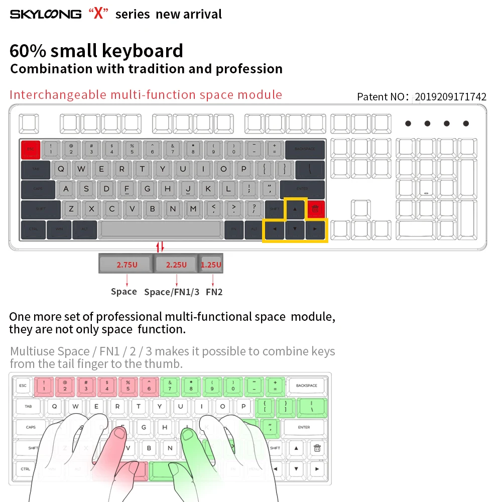 US $55.00 GK64 GK64x GK64xs RGB Hot Swap Programmable Bluetooth Wired Case PCB Plate Cherry MX Keyboard DIY kit Replacable Space