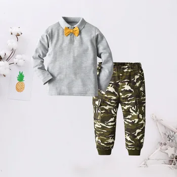 

Boutique Kids clothing Teen Kids Baby Boys Letter Tracksuit Camouflage Tops Pants 2PCS Outfits Set kid Spring Autumn Suit