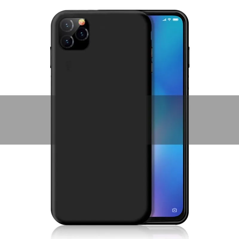 Мягкий жидкий силиконовый чехол для iPhone X XS Max XR 11 Pro Max чехол для iPhone 7 8 6 6s Plus, однотонный чехол - Цвет: Черный