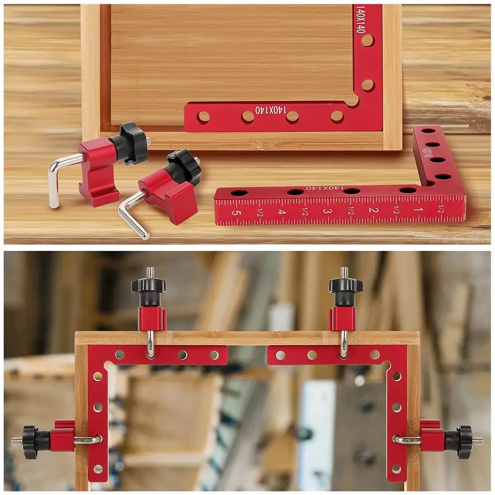 

New 90 Degree Ruler For Woodworking Aluminum Alloy Positioning Ruler Fixed Clip Carpenter's Square Ruler Woodworking Tool Corner