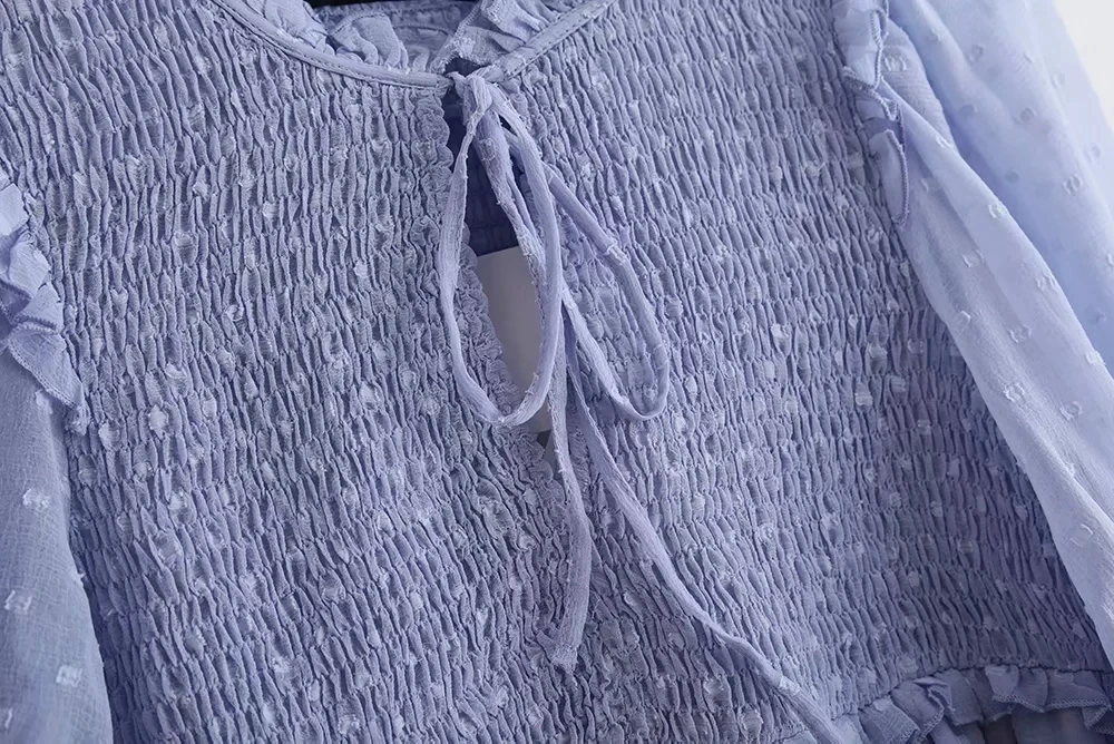Увядшие blusas mujer de moda Англия консервативный простой горошек печать Марля Лоскутная рубашка-кимоно блузки женские топы и блузки