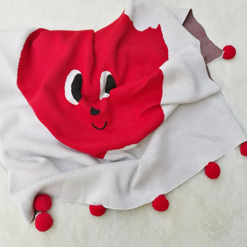 

Christmas Red Apple Knitted Newborn Swaddle Wrap Blankets Toddler Infant Bedding Quilt For Bed Sofa Basket Stroller Blanket Baby