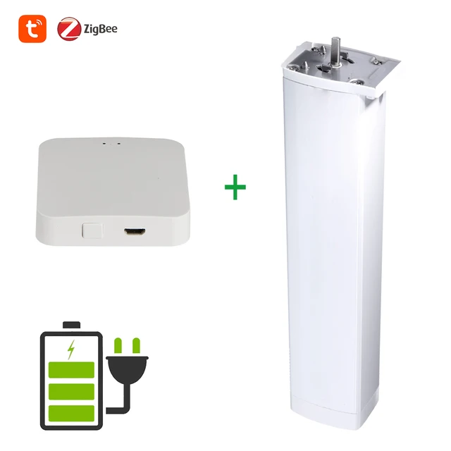 ZigBee Motorized Curtain Motor With Battery Tuya Smart Life Remote Voice Control Work with Alexa Google Home Automatic Curtain Motor Add Gateway