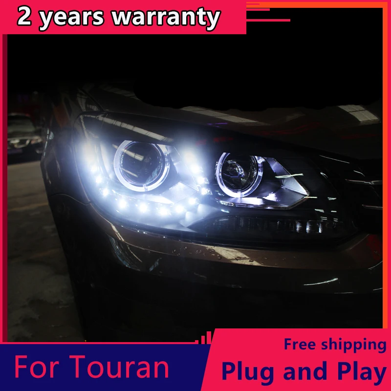 

KOWELL Car Styling For V'W Touran headlights 2011-2015 For Touran head lamp led DRL front Bi-Xenon Lens Double Beam HID KIT