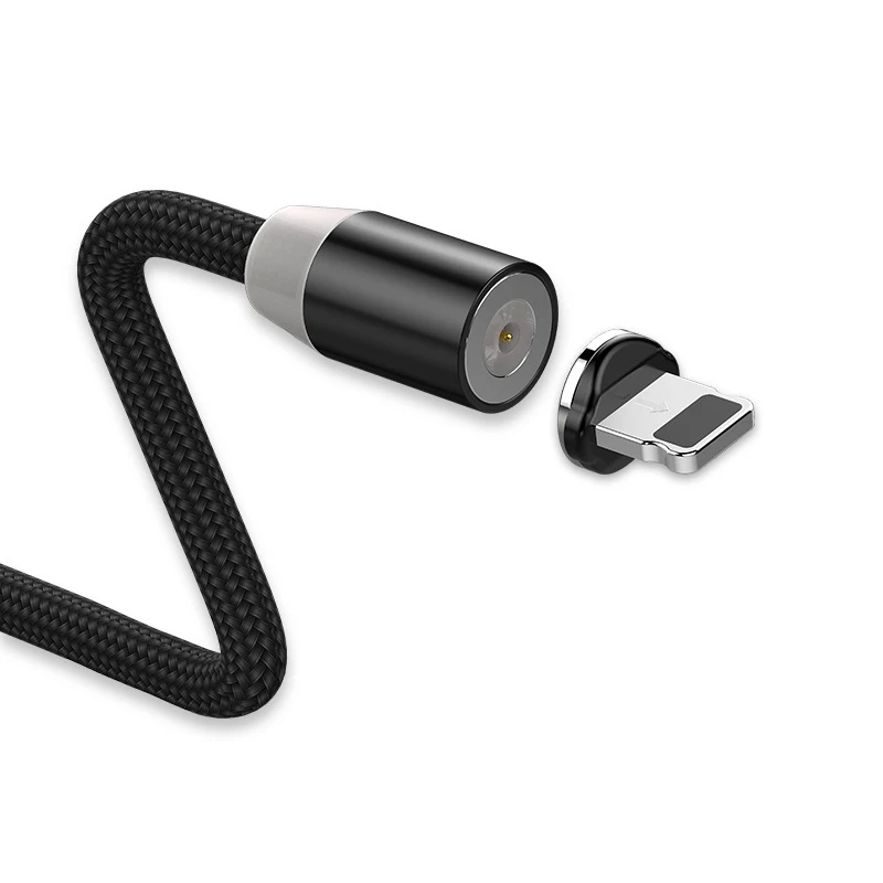 Магнитный usb-кабель для быстрой зарядки для Iphone TYPE-C, Micro USB, Android, IOS, линия передачи данных для Xiaomi Redmi, samsung, магнитный шнур - Цвет: Black for IOS