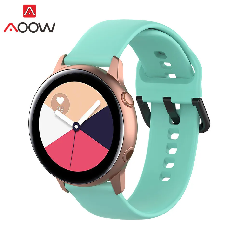20 мм мягкий силиконовый ремешок для часов samsung Galaxy Watch Active 42 мм gear S2 спортивный водонепроницаемый женский мужской браслет R500