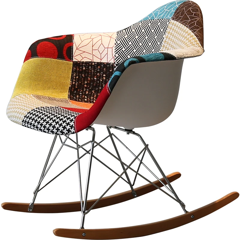 

2019 Rocking Chair Fashion Cloth Stitching Leisure Chair Rocking chair with Armrest Plastic Rocking Chair Popular Rocking