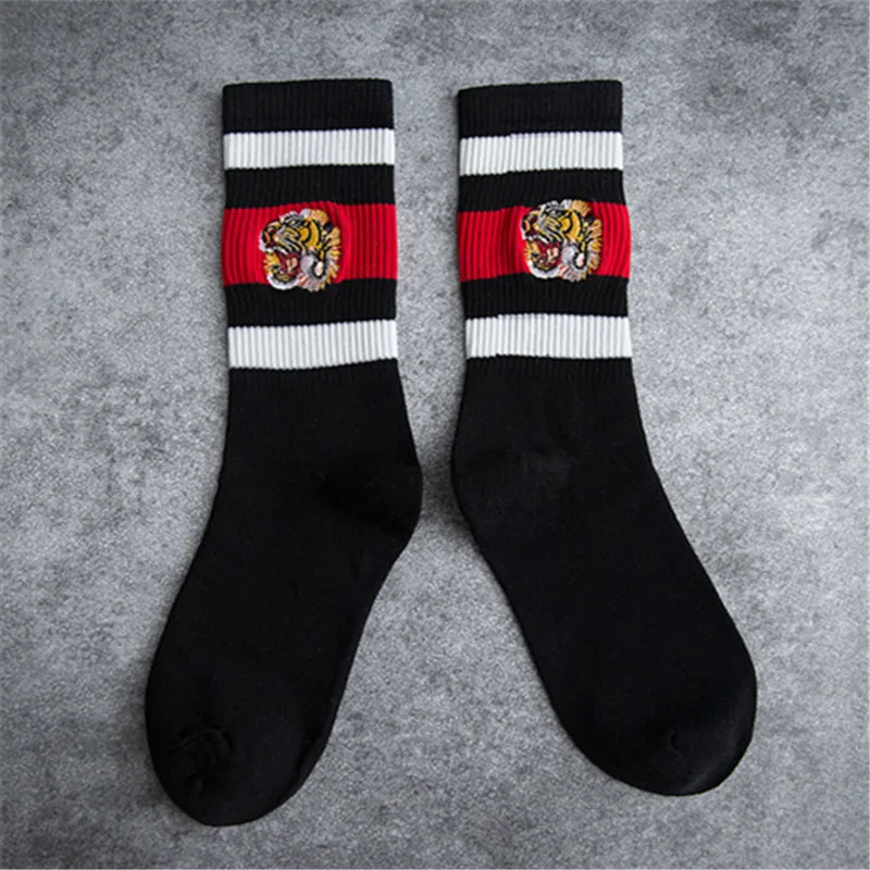 Harajuku Japanese Summer Ankle Crew Socks Women Fashion Tiger Calcentines Mujer Sokken Skarpetki Damskie Chaussette Femme - Цвет: Черный