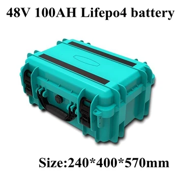 

48V 100Ah LiFepo4 Lithium Battery Pack Waterproof with BMS for Golf Trolley UPS Marine Home Storage System Boat Solar System+10A