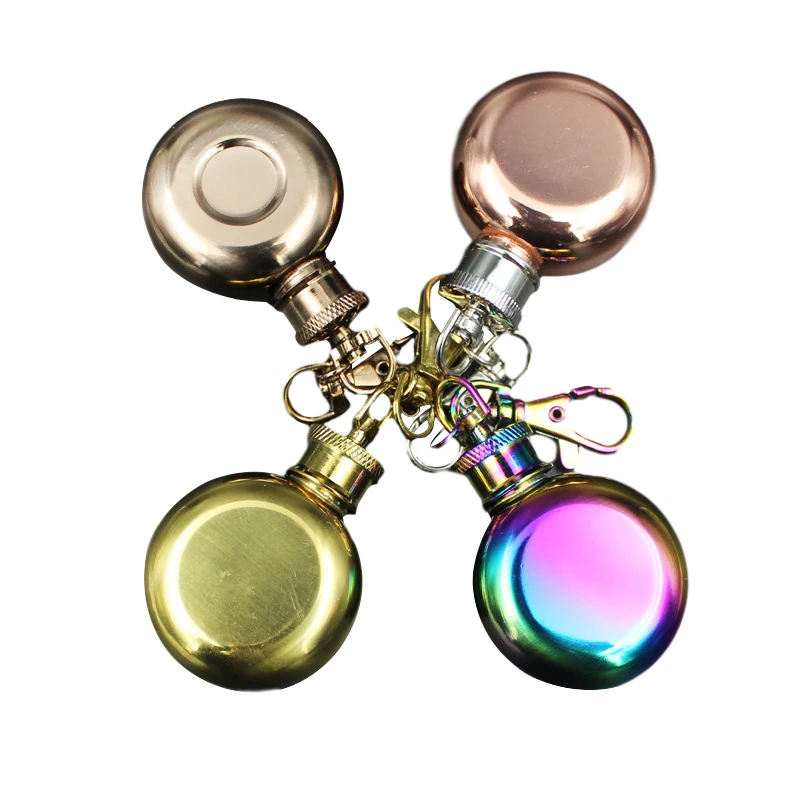 

Mini Size Hip Flask 304 Stainless Steel Hip Flask 1 Oz White Wine Bottle Portable Whiskey Bottle Keychain Creative Hip Flask