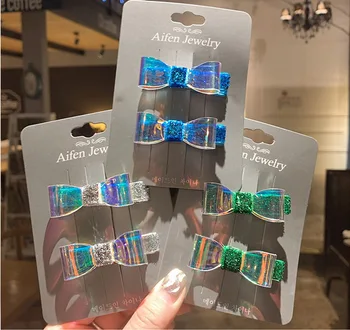 

DHL 200set Fantasy Transparent Colorful Bow Hair Clips Girls Princess Hairpins Barrettes Fashion Headwear