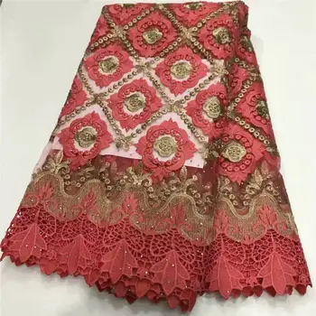 

2020 Latest Pearls French Nigerian Laces Fabrics High Quality Tulle African Laces Fabrics Wedding African French Tulle Lace 1014