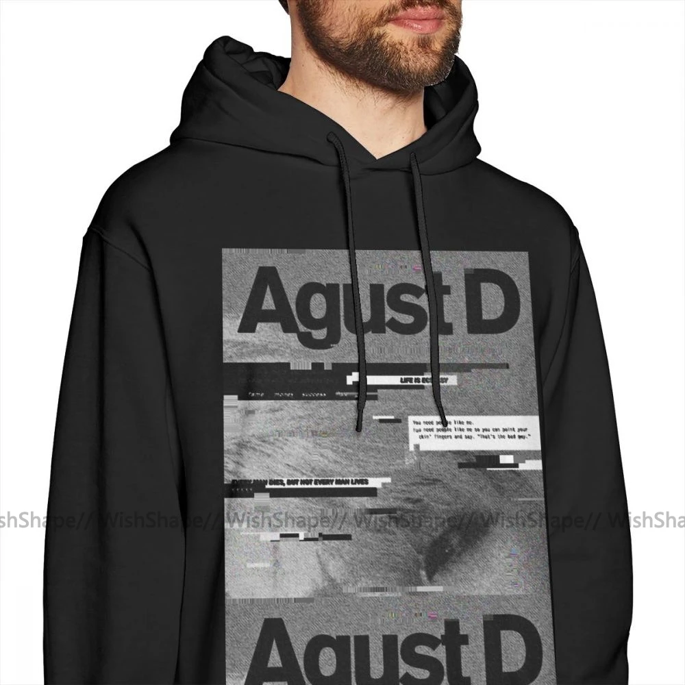 Agust D Толстовка AGUST D альбом художественные толстовки с длинным рукавом хлопковый пуловер с капюшоном Фиолетовый XL популярные теплые свободные мужские толстовки