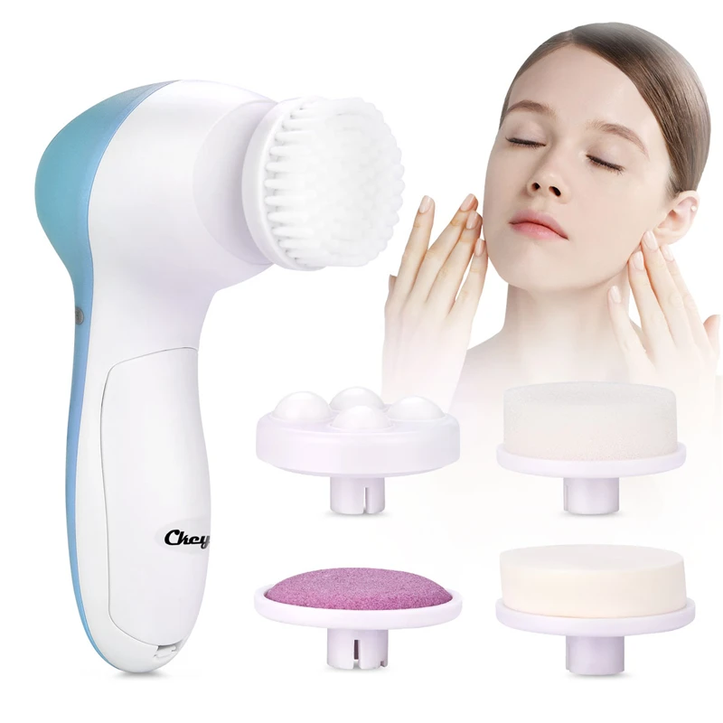 

CkeyiN 5 In 1 Electric Face Cleaner Brush Facial Pore Deep Cleansing Massage Dirt Removal Vibration Skin Care Beauty Device
