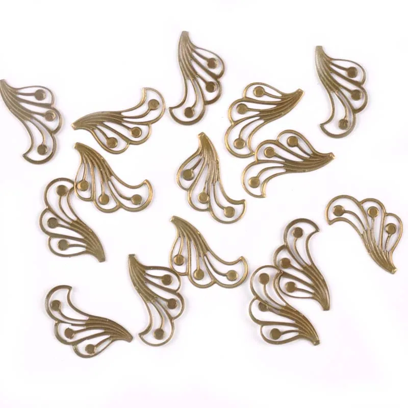 3 색 꽃 선조 랩 커넥터 DIY Embellishments에 대 한 금속 공예 수공예 스크랩북 만들기 50Pcs 43x21mm yk0765