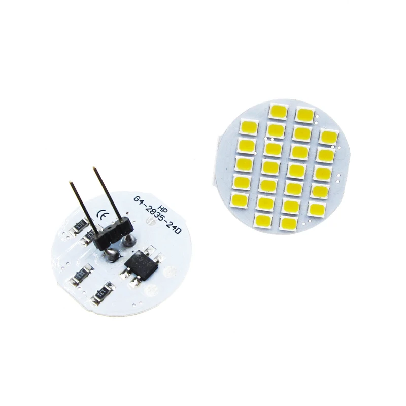 

2 Pcs Car Auto Warm White 1210 SMD 24 LEDs Vertical G4 Back Pin Light Bulb