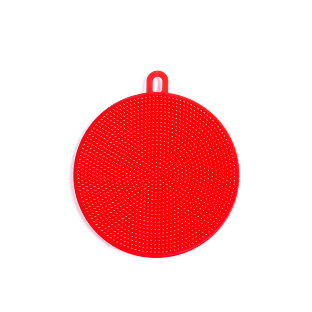 Красный Silicone Dish Washing Sponge Scrubber Kitchen Cleaning antibacterial Tool Soft Cleaning Antibacterial Brush Kitchen Tools - Цвет: Красный