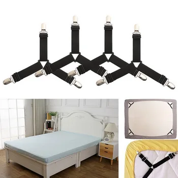 

4Pcs/set Elastic Bed Sheet Belt Fastener Bed Sheet Clips Mattress Cover Blankets Holder Home Textiles Organize Gadgets