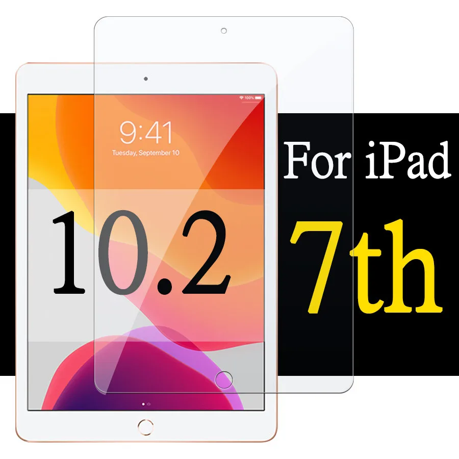 

iPad10.2 glass on the for Apple iPad 10.2 ipad7 screen protector 7th 7gen i pad 7 generation 9h film 2.5D full cover scren