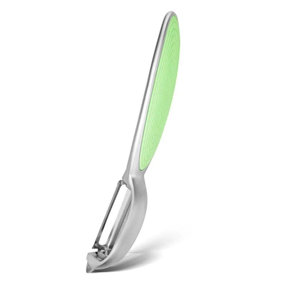 Fissman P-Овощечистка с резиновой рукояткой Luminica серии хром матовый готовой цинковый сплав инструмент для очистки - Цвет: green