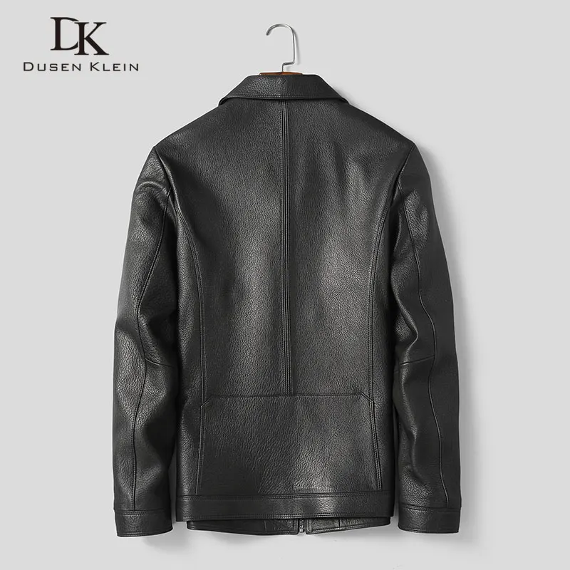 Men Genuine Leather Jacket Real Sheepskin Jackets Casual Short Black Pockets Autumn New Jacket for Man 9011