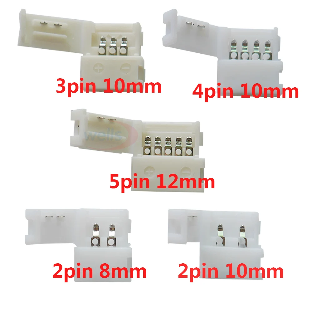 10 шт. 2pin 3pin 4pin 5pin светодиодный зажим для разъема 5050 3528 3014 Светодиодный