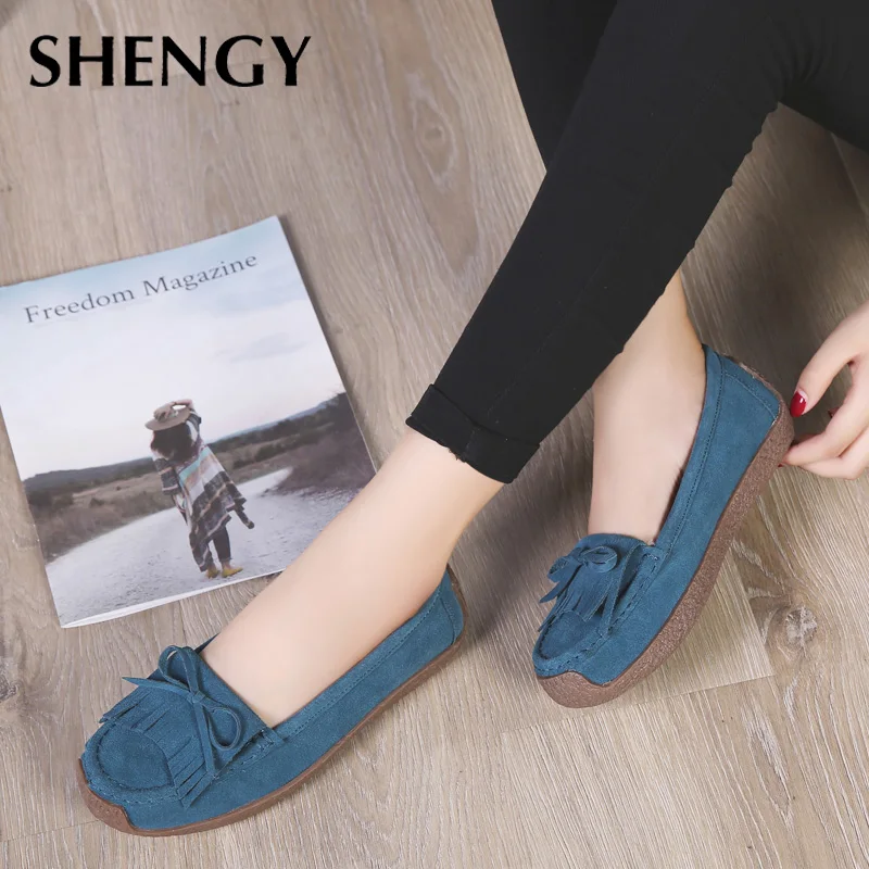 

2019 Women Flat Shoes Summer Autumn New Girls Loafers Candy Color Slip On Soft Ladies Shoes Ballet Female Single Shoe Plus Size