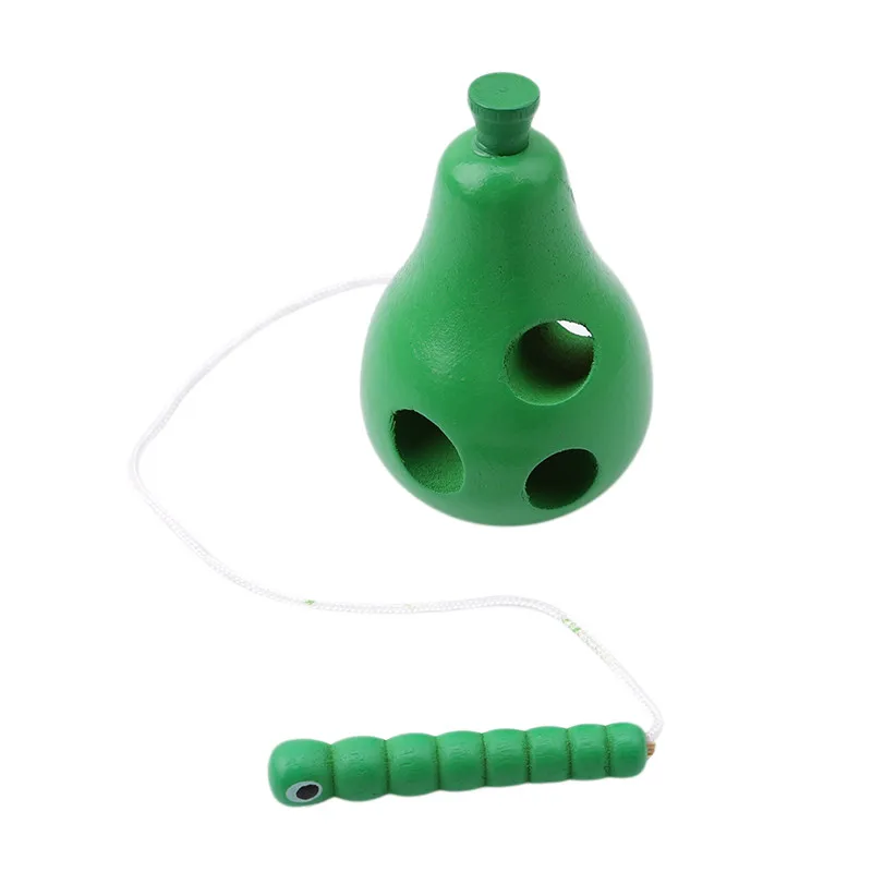 Montessori-Educational-Toys-Fun-Wooden-toy-Worm-Eat-Fruit-Apple-pear-Early-Learning-Teaching-Aid-Baby (3)