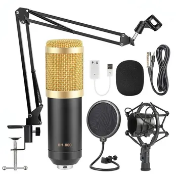 

Brand New BM800 Condenser Microphone Kit Studio Suspension Scissor Arm Studio Recording Broadcasting Microphone