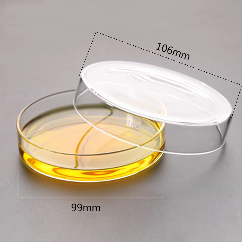 10 pieces/pack 100mm Glass Petri Dish Bacterial Culture Dish Borosilicate Glass Chemistry Laboratory Equipment