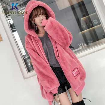 

Streetwear Women Hoodies Zipper Thick Warm Sweatshirt Coat Autumn Winter Fashion Fluffy soft Sweatshirts Long sleeve Hoodie