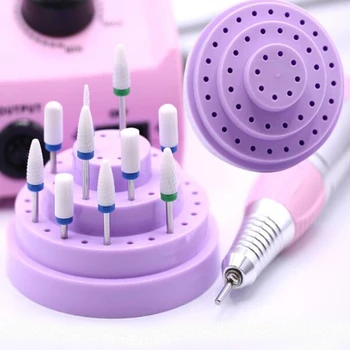 

48 Holes Nail Art Drill Bits Empty Storage Box Holder Stand Display Container Organizer Mill Cutter Case Manicure Accessories