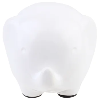 

Simulation Animal Elephant Ceramics Ornament Desktop Abstract Sculpture White Colored Elephant for Home Office Garden