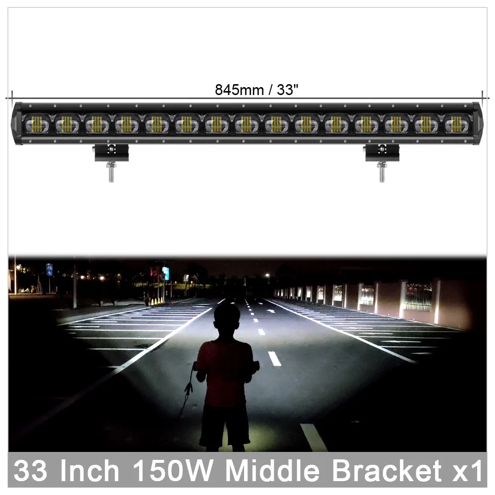 33 Inch 150W x1 6D объектив СВЕТОДИОДНЫЙ светильник полосные лампы для 4x4 внедорожных 4WD ATV УАЗ тягачи трейлер мотоцикл 12 В 24 В Led дальнего света Подсветка Barra Offroad - Цвет: 33 Inch 150W x1