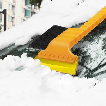 

2 In1 Handle Snow Removal Scraper Squeegee Brush Ice Shovel Car Vehicle Tools