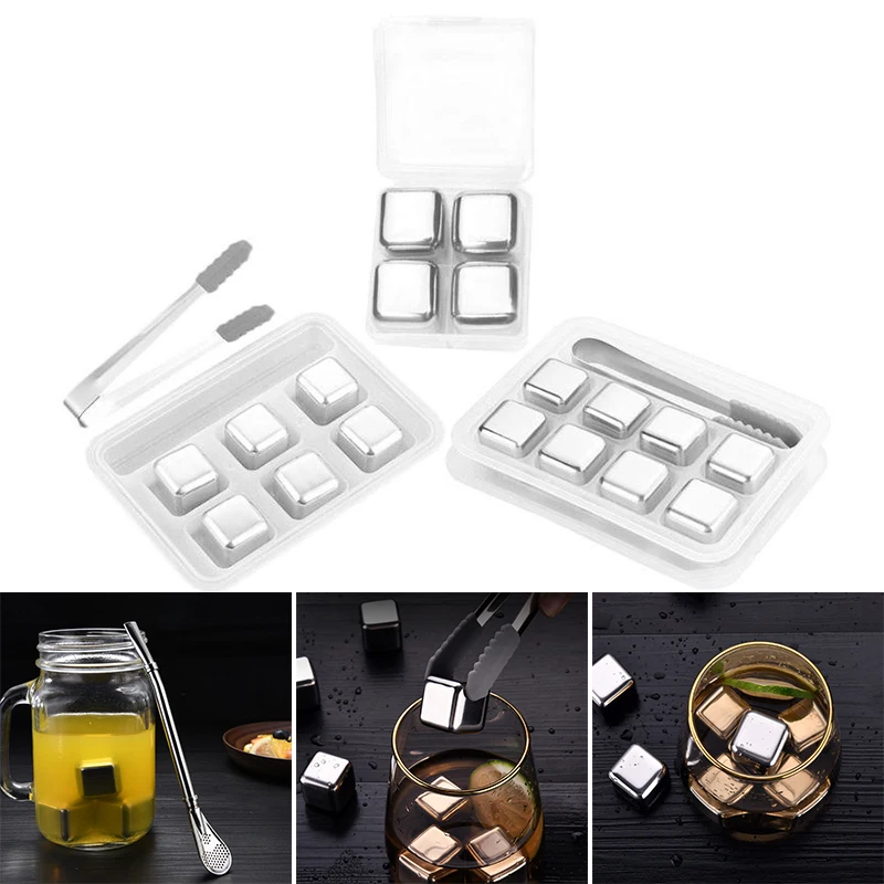 Yerba Mate Stainless 1 Set Of Steel Ice Cubes Fast-Frozen Wine Beer Cooler Whiskey Stones Gift Metal Straw Homebrew Cerveza