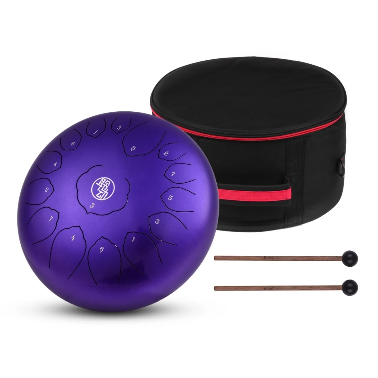 14inch Purple 14 дюймов мини 15 тон стальной барабан язык Профессиональный перкуссия ручной Pan барабан инструмент с барабаном молотки для музыкальных терапевтов - Цвет: 14inch Purple