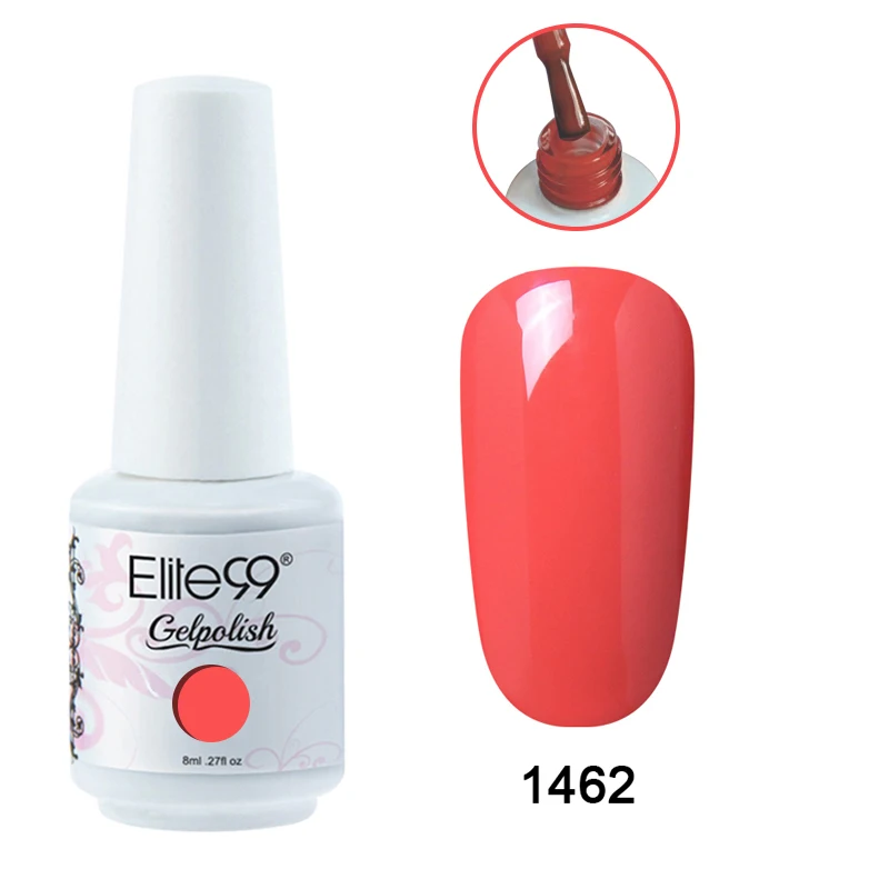 Elite99 8 мл чистый цвет УФ Гель-лак отмачиваемый УФ гель лак для ногтей гель для ногтей основа для ногтей верхний гель лак для ногтей Гибридный лак - Цвет: 1462