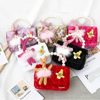 

Cute Girls Mini Purses 2020 Autumn Winter Velour Crossbody Bags for Kids Girl Small Coin Pouch Baby Purse Handbag