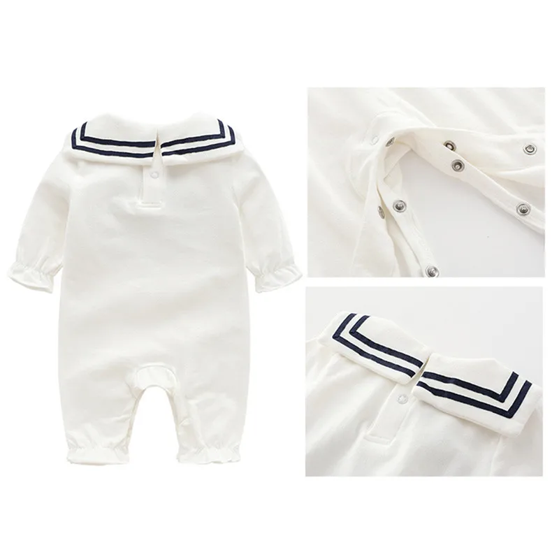 Mudkingdom Baby Girls Romper Sailor Jumpsuit Overall Newborn Girls Autumn Clothes