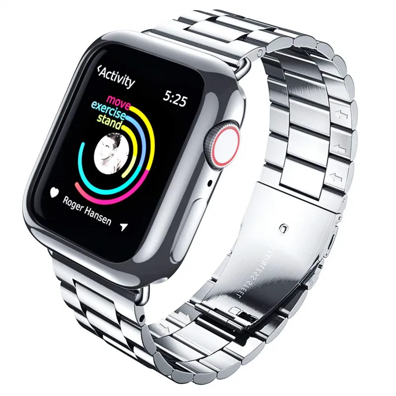 Для apple watch band 44 мм 40 мм серии 4 с tpu чехол, 42 мм, 38 мм, версия Нержавеющая сталь металлический браслет для наручных часов iwatch серии 1/2/3