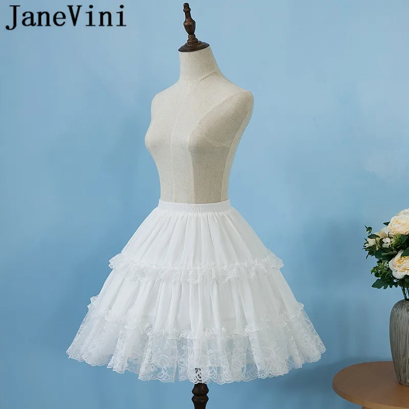 JaneVini пышная короткая белая свадебная юбка Черное Кружевное бальное платье кринолиновый подъюбник Свадебный подъюбник юбка платье для взрослых