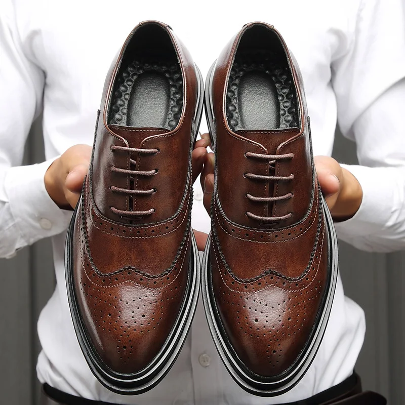 Men Leather Shoes Men Dress Shoes 
