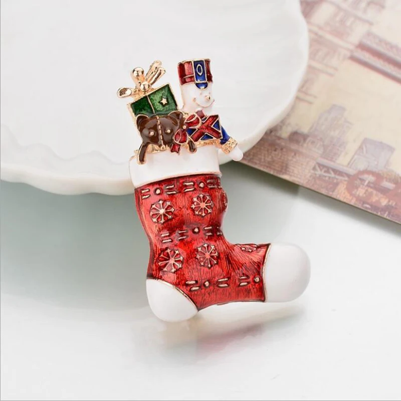 Милые рождественские броши на булавке, Санта Клаус, шапка, носок ...