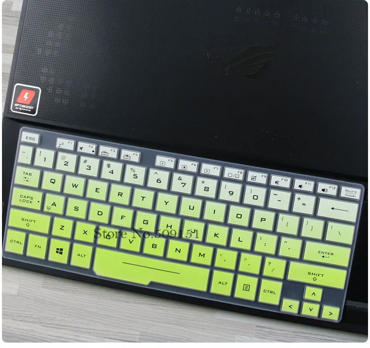 Пылезащищенные силиконовые клавиатуры Чехол для ноутбука asus ROG Zephyrus S GX501GI GX501GS GX501 asus GX531GS GX53 15,6 дюймов ноутбук - Цвет: Gradient green