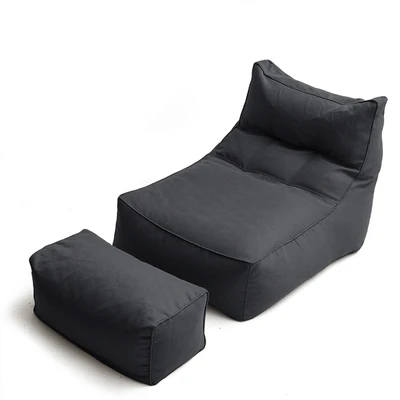 folding L shape beanbag relax chair Waterproof living room use bean bag sofa with ottoman