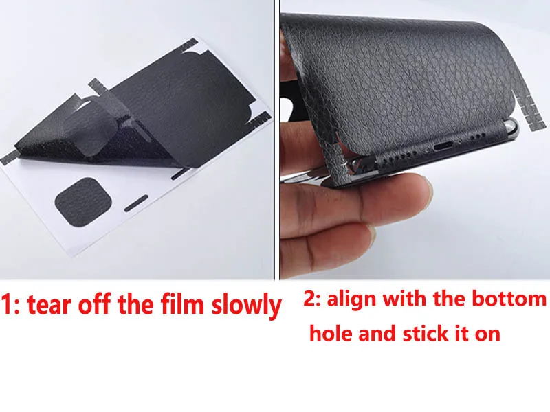 Leather Skin Pattern Phone Sticker For iPhone 8 11 12 Plus Back Films Decal For iPhone 11 12Pro Max Sticker Adhesive Skin case for iphone 7