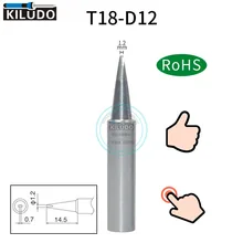 Kiludo 5 шт. T18-D12 паяльник для hakko FX-888/888D железный наконечник FX-8801/8802/8803