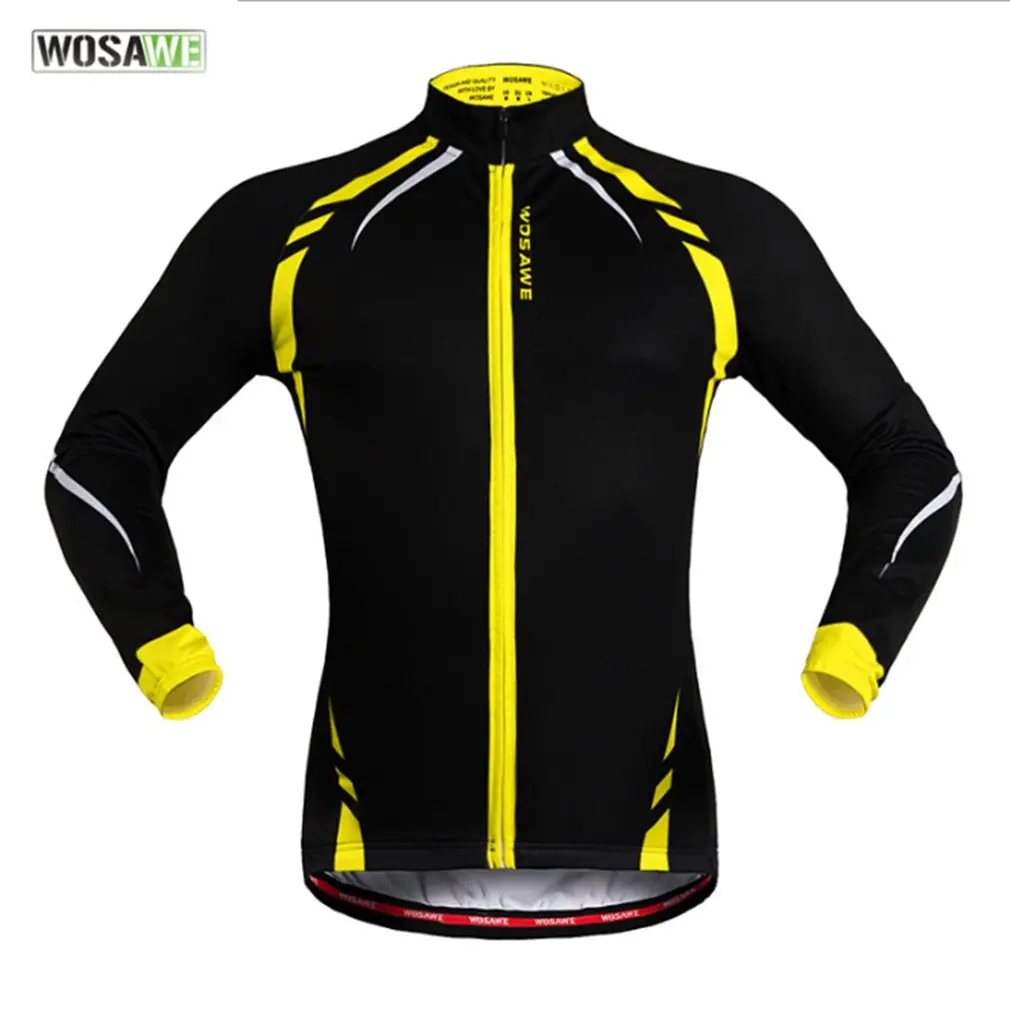 

WOSAWE BC274 Unisex Autumn Winter Cycling Jacket Warm Long Sleeve Fleece Lining Cycling Wind Coat Cycling Dust Coat