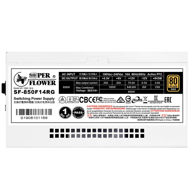 Блок питания для Super Flower 80plus Gold полный модульный 2070S RXS5700 игровой бесшумный блок питания 550 Вт блок питания LEADEX ARGB 550 Вт